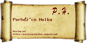 Perhócs Helka névjegykártya